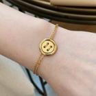 Stainless Steel Button Layered Bracelet K85 - Gold - One Size