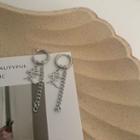 Chinese Characters Stainless Steel Fringed Earring 1 Pair - Silver - One Size