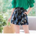 Paperbag Waist Print Shorts