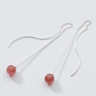925 Sterling Silver Bead & Swirl Threader Earring