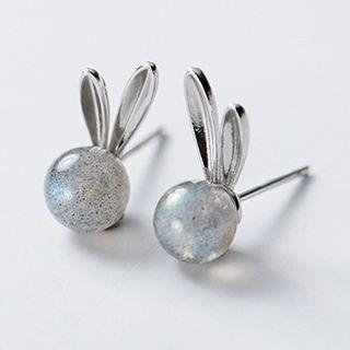 925 Sterling Silver Rabbit Ear Moonstone Earring