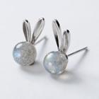 925 Sterling Silver Rabbit Ear Moonstone Earring