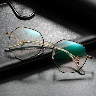 Geometric Metal Frame Blue Light Blocking Eyeglasses
