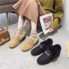 Block-heel Furry Shoes