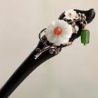 Gemstone Flower Wooden Hair Stick With Box - As Shown In Figure - One Size