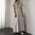 Short-sleeve A-line Maxi Shirt Dress