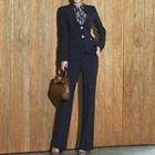 Set: Single Breasted Blazer + Boot Cut Dress Pants