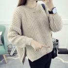 Chunky Knit Side-slit Sweater