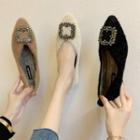 Furry Buckled Pointed Flats