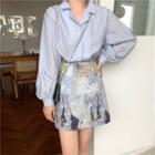Shirt / Floral Print A-line Skirt