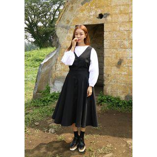 Button-front A-line Jumper Dress