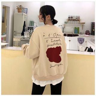 Mock Two-piece Letter Print Sweatshirt