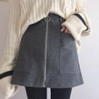 Front Zip A-line Skirt