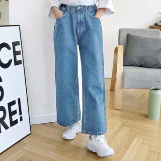 Adjustable-waist Wide-leg Jeans