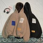 Label Applique Fleece Zip Jacket