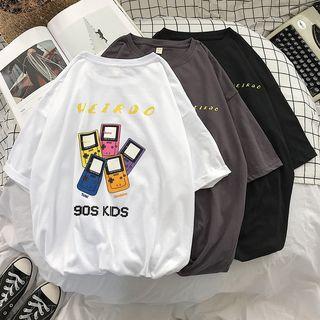 Short-sleeve Game Console Print T-shirt