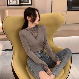 Paneled Long-sleeve Top