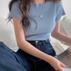 Slim-fit Pleated T-shirt