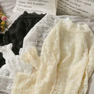 Cowl-neck Lace Top