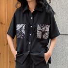 Pocket Detail Short-sleeve Shirt Black - One Size