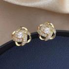 Rhinestone Alloy Earring 1 Pair - E2368 - Gold - One Size