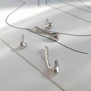 Droplet Alloy Earring 1 Pair - Silver - One Size