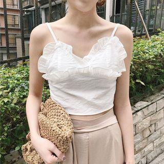Frill Trim Spaghetti Strap Top