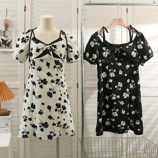 Mock Two-piece Printed Mini Dress
