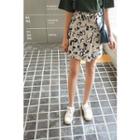 Wrap-front Floral Print Skirt