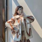 Patterned Fleece Button-up Jacket