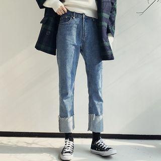 Rolled Straight Cut Jeans