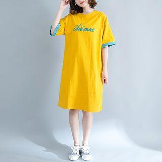 Short-sleeve Embroidery T-shirt Dress