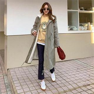 Fleece Lined Drawstring-waist Parka