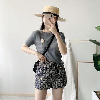 High-waist Mini A-line Skort