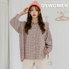 Plus Size Dip-back Checked Shirt