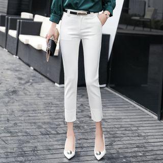 Cropped Fitted Dress Pants