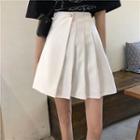 Faux Pearl Mini Pleated Skirt