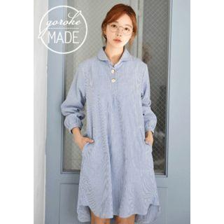 Peter Pan-collar Stripe Shirtdress