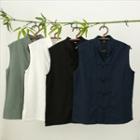 Stand Collar Frog Button Vest