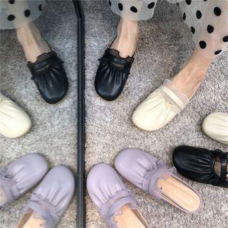 Mesh Ruffle Shirred Mules