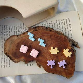 Puzzle / Building Block Resin Earring