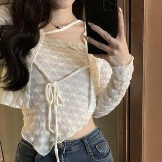 Set: Lace Light Jacket + Camisole Top
