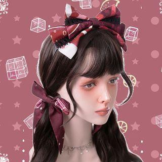 Plaid Bow Hair Clip / Headband