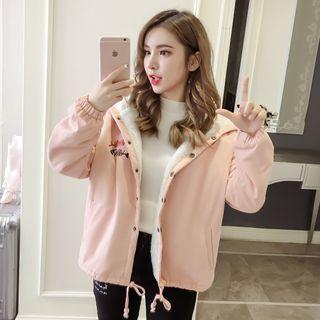 Fish Print Hooded Padded Jacket
