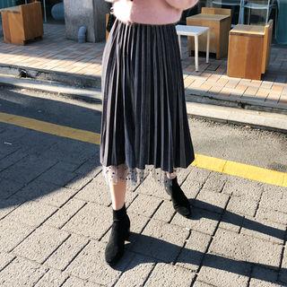 Polka-dot Reversible Mesh Skirt