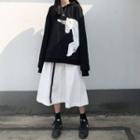 Printed Hoodie / Midi A-line Skirt