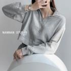 Half-zipper Loose-fit Cropped Sweatshirt