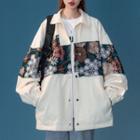 Embroidered Panel Button-up Jacket