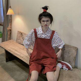 Short-sleeve Shirt / Wide Leg Jumper Shorts