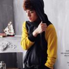Color-block Hooded Pullover